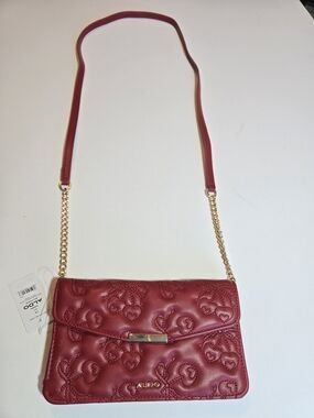 ALDO Red Quilted Leather Crossbody Bag